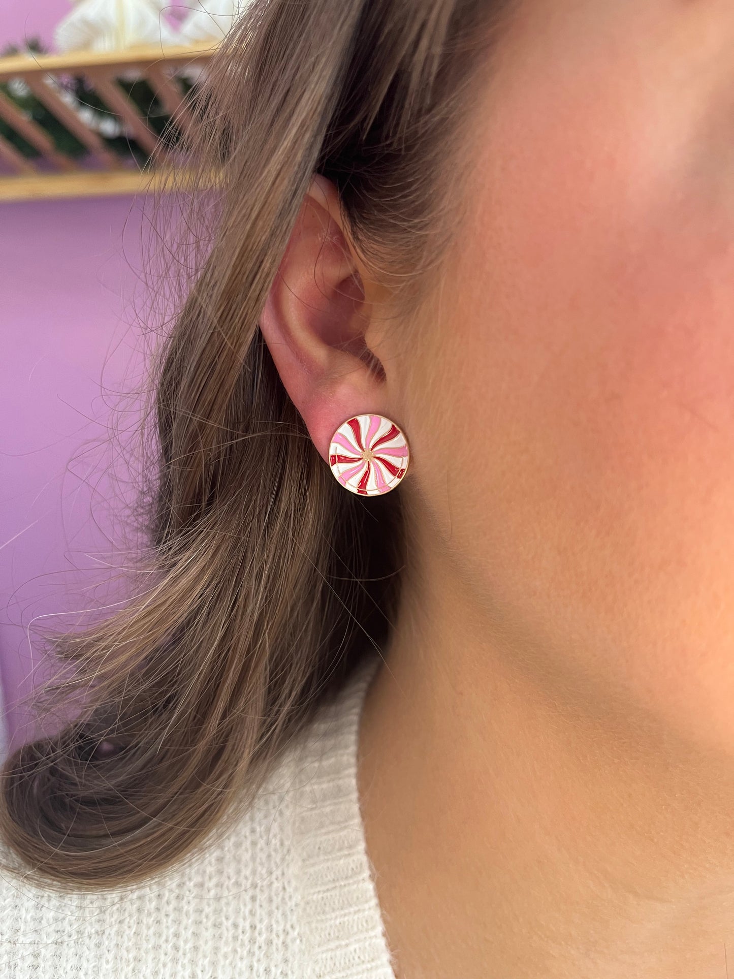 Peppermint Stud Earrings