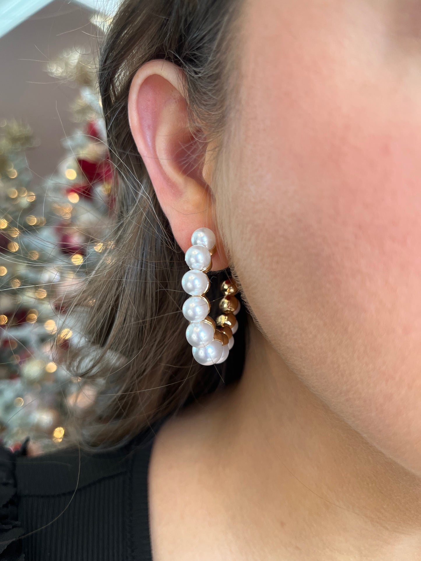 Pearl Hoop Earrings