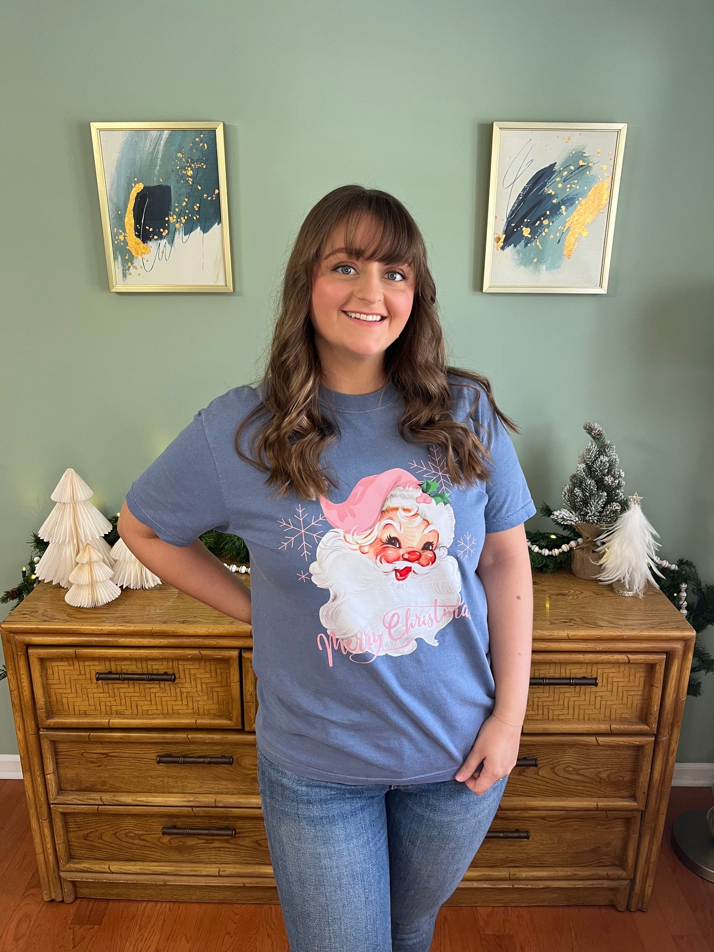 Merry Christmas Vintage Santa Tee