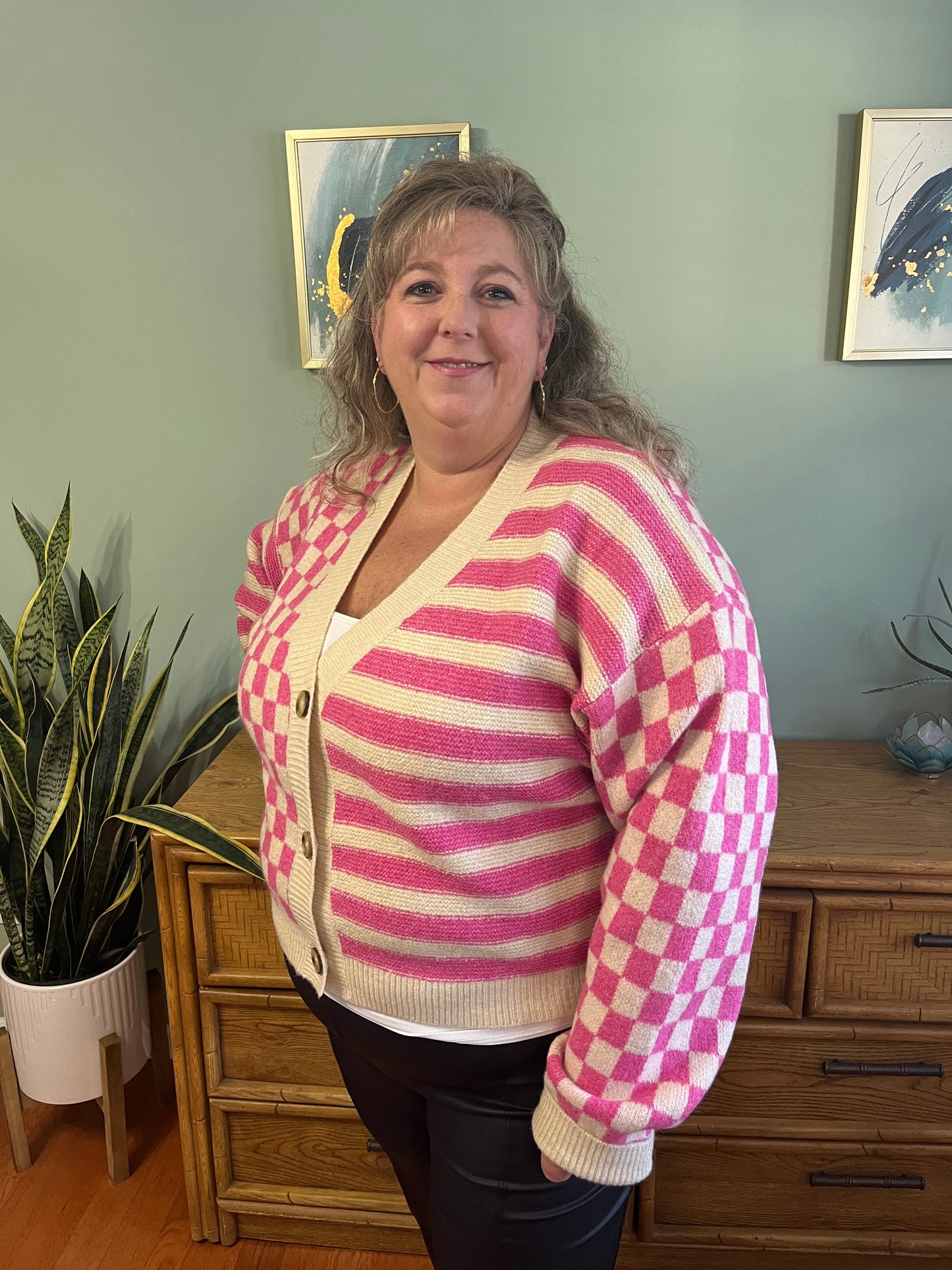 Sweet Stripes & Checks Cardigan