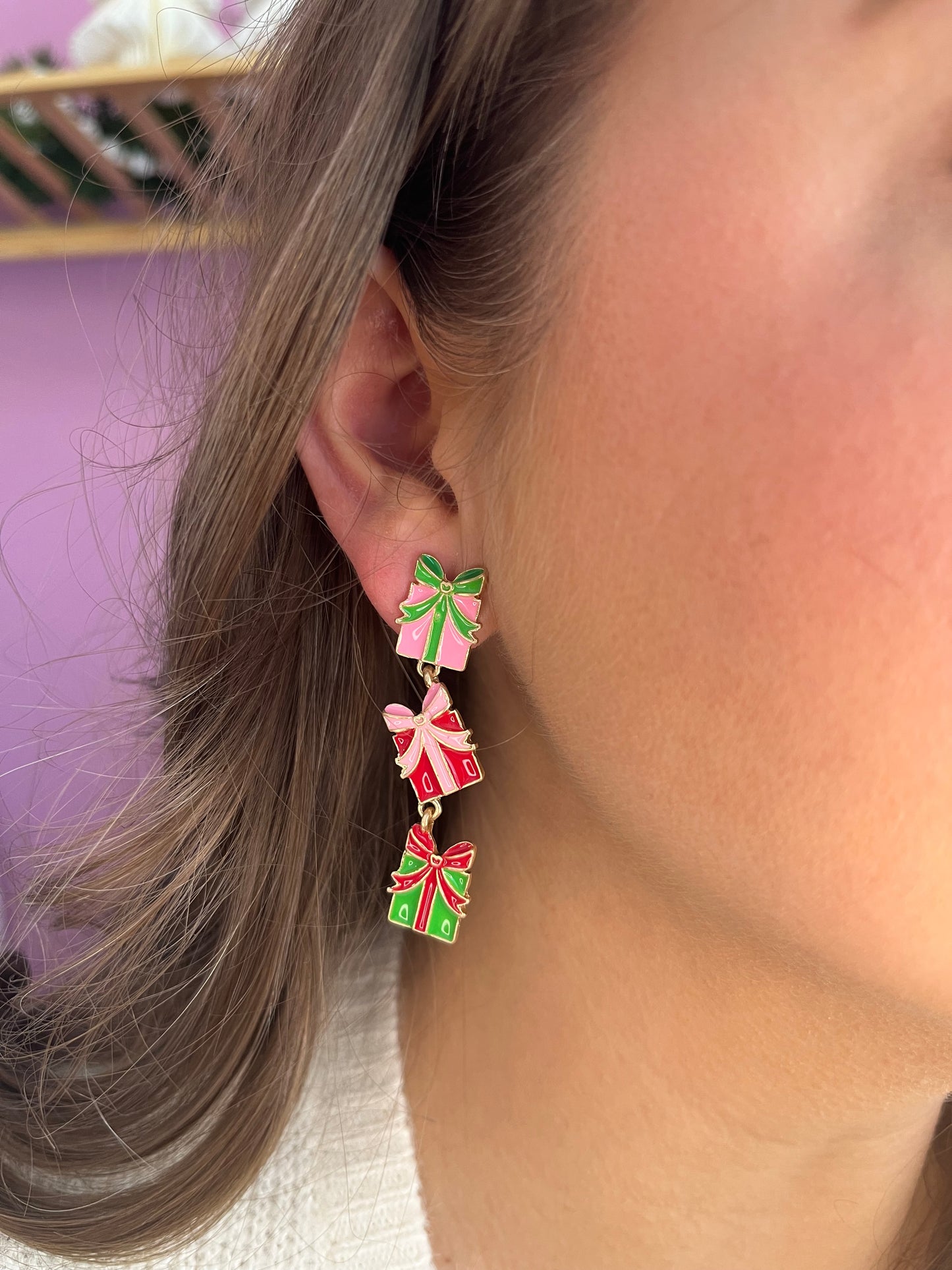 Christmas Presents Dangle Earrings