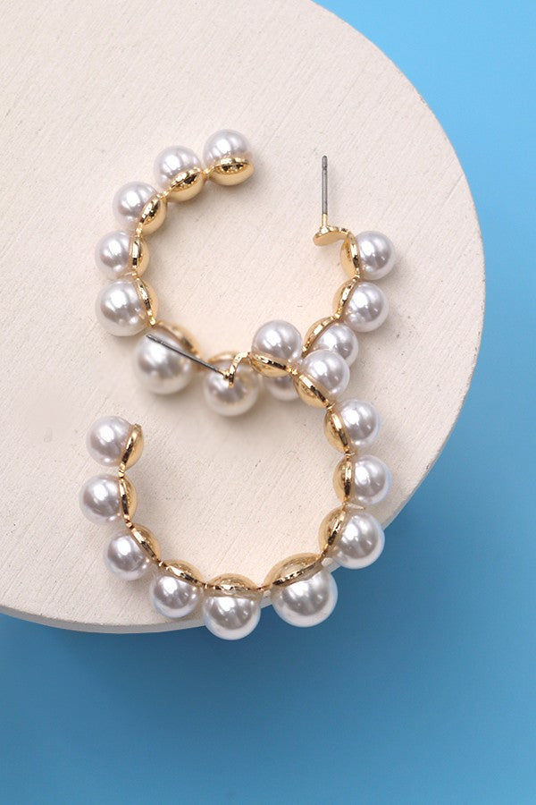 Pearl Hoop Earrings