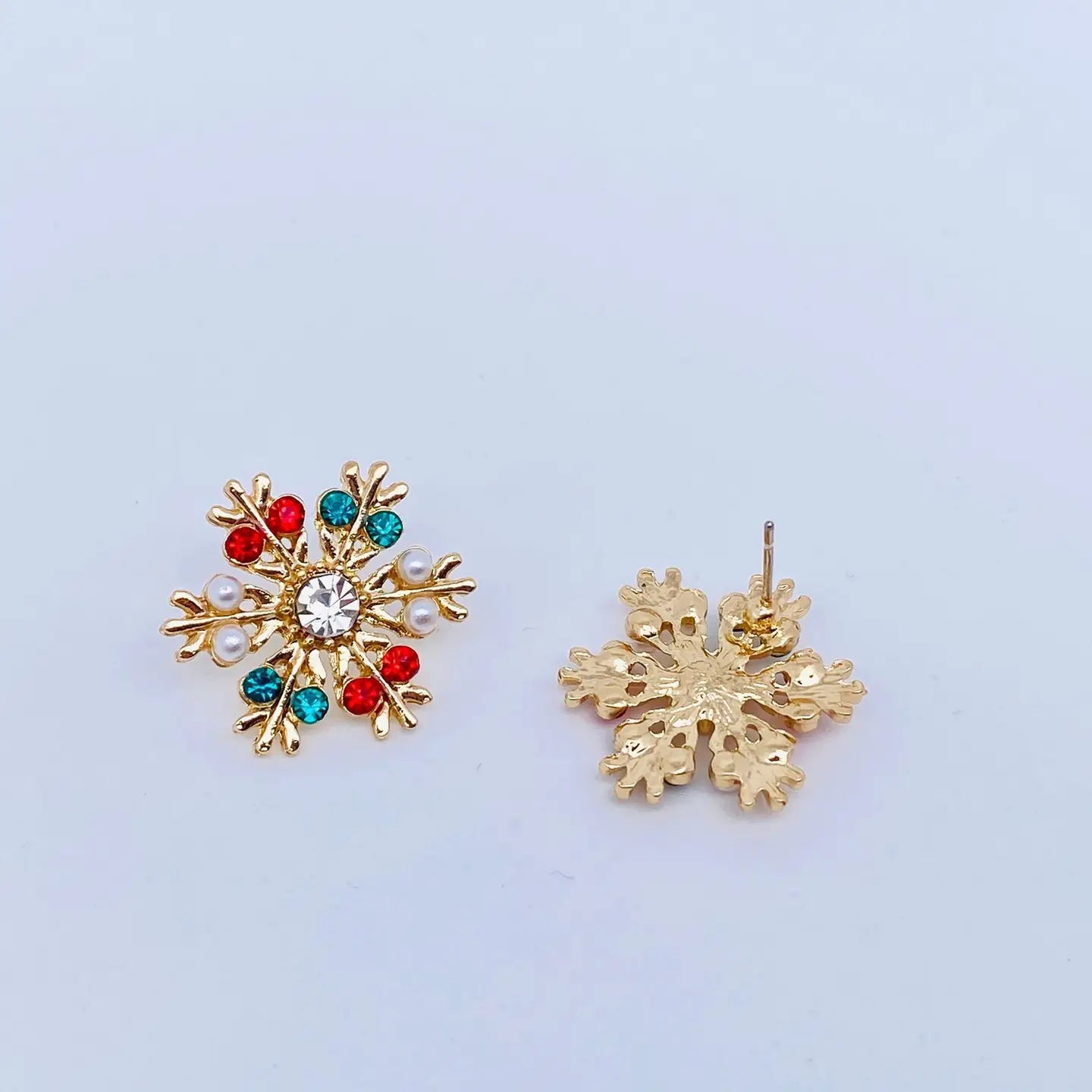 Rhinestone Snowflake Earrings